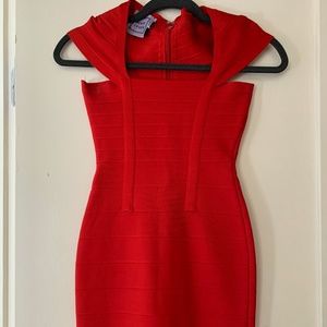 Herve Leger Red Bandage Dress